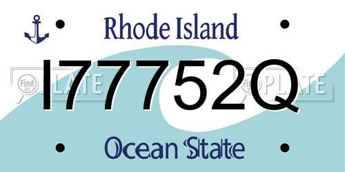 I77752Q Rhode Island License Plate