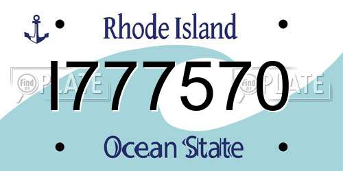 I777570 Rhode Island License Plate