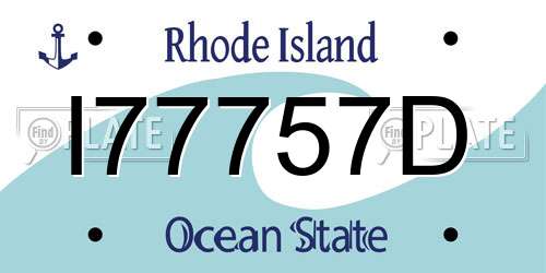 I77757D Rhode Island License Plate