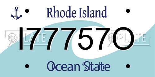 I77757O Rhode Island License Plate