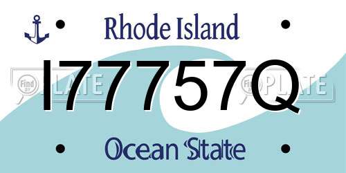 I77757Q Rhode Island License Plate