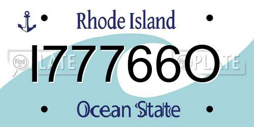 I77766O Rhode Island License Plate