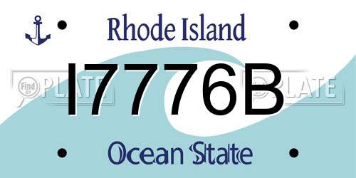 I7776B Rhode Island License Plate