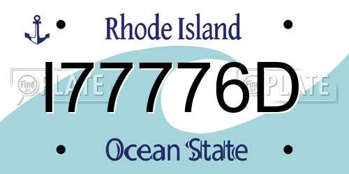 I77776D Rhode Island License Plate