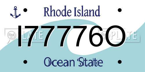 I77776O Rhode Island License Plate