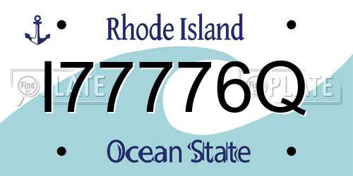 I77776Q Rhode Island License Plate