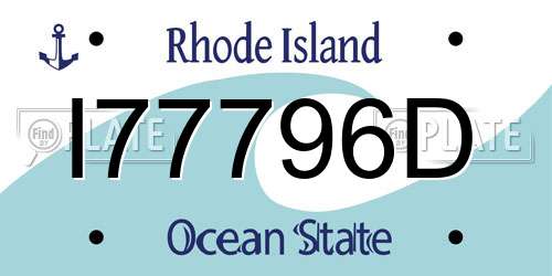 I77796D Rhode Island License Plate
