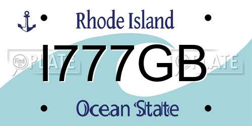 I777GB Rhode Island License Plate