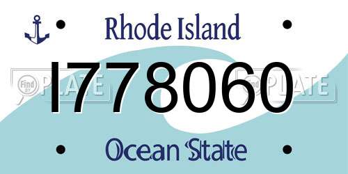 I778060 Rhode Island License Plate