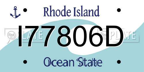 I77806D Rhode Island License Plate