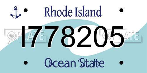 I778205 Rhode Island License Plate