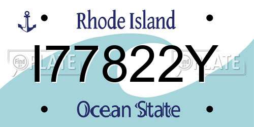 I77822Y Rhode Island License Plate