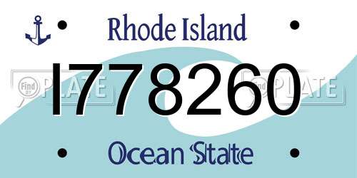 I778260 Rhode Island License Plate