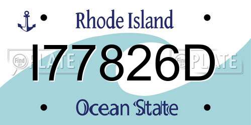 I77826D Rhode Island License Plate