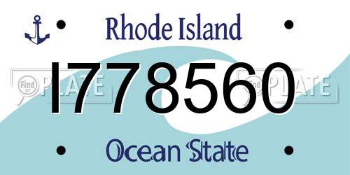 I778560 Rhode Island License Plate