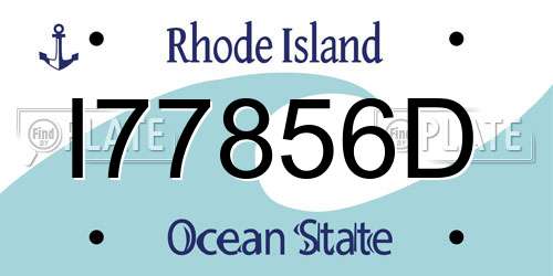 I77856D Rhode Island License Plate