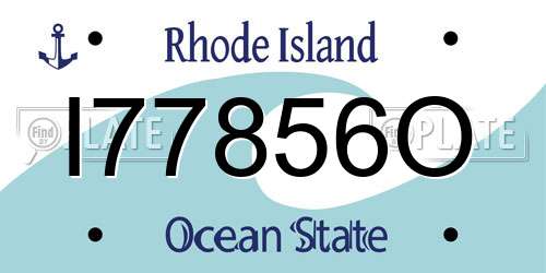 I77856O Rhode Island License Plate