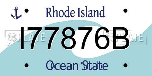 I77876B Rhode Island License Plate