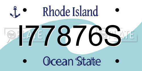 I77876S Rhode Island License Plate