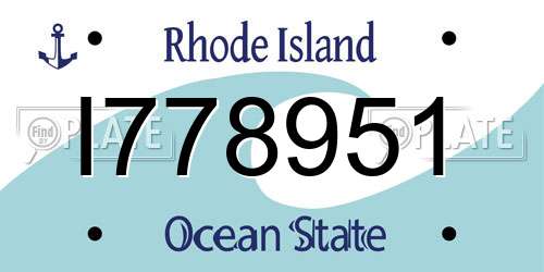 I778951 Rhode Island License Plate