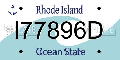 I77896D Rhode Island License Plate