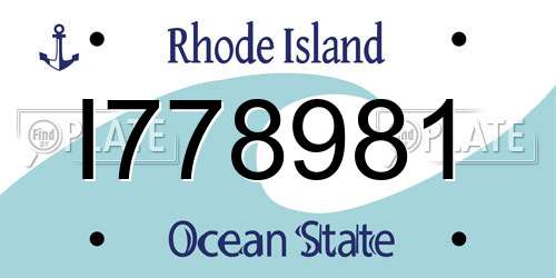 I778981 Rhode Island License Plate