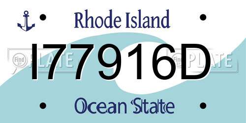 I77916D Rhode Island License Plate