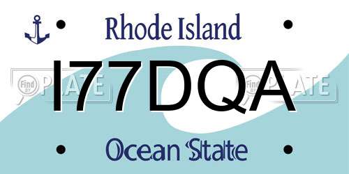 I77DQA Rhode Island License Plate