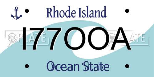 I77OOA Rhode Island License Plate