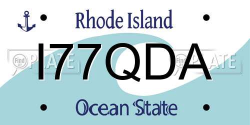 I77QDA Rhode Island License Plate