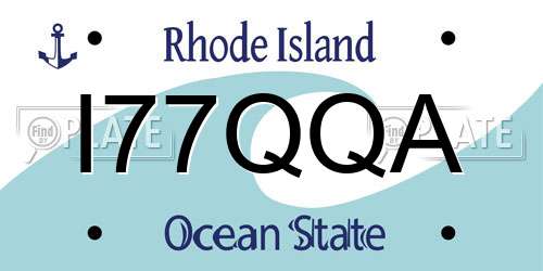 I77QQA Rhode Island License Plate