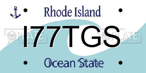I77TGS Rhode Island License Plate