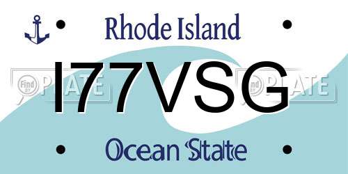 I77VSG Rhode Island License Plate