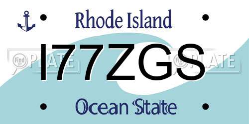 I77ZGS Rhode Island License Plate