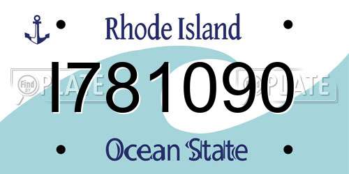 I781090 Rhode Island License Plate