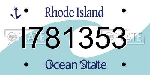 I781353 Rhode Island License Plate
