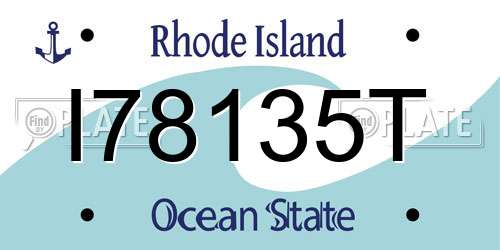 I78135T Rhode Island License Plate