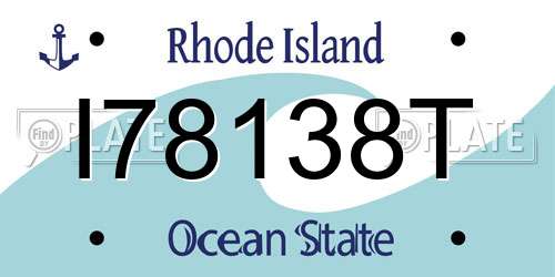 I78138T Rhode Island License Plate