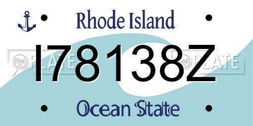 I78138Z Rhode Island License Plate