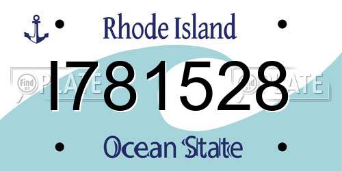 I781528 Rhode Island License Plate