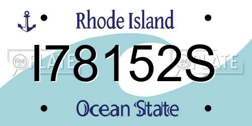 I78152S Rhode Island License Plate