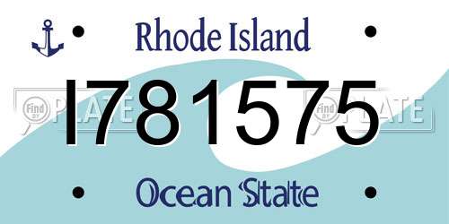 I781575 Rhode Island License Plate