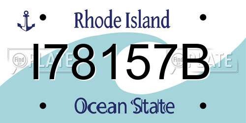 I78157B Rhode Island License Plate