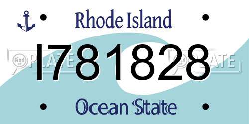 I781828 Rhode Island License Plate