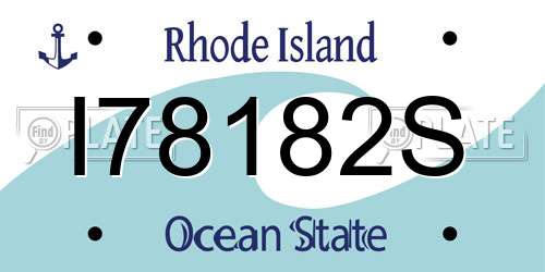 I78182S Rhode Island License Plate