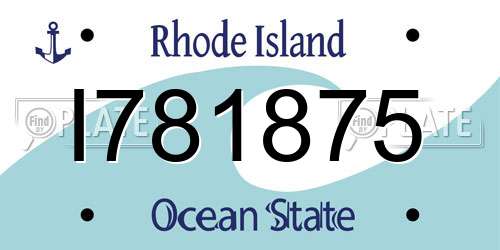 I781875 Rhode Island License Plate