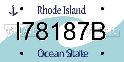 I78187B Rhode Island License Plate