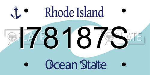 I78187S Rhode Island License Plate