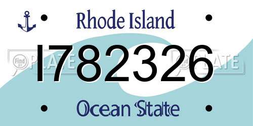 I782326 Rhode Island License Plate
