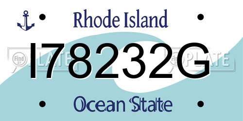 I78232G Rhode Island License Plate